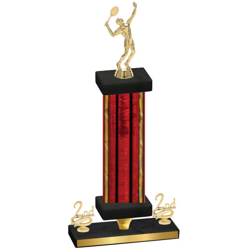 Premium Single Red Glacier Second Place Tennis Trophy