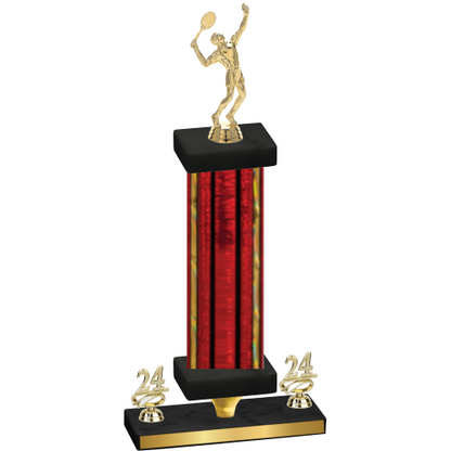 Premium Single Red Glacier Year Tennis Trophy