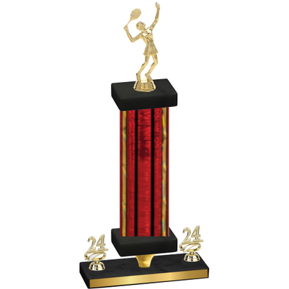 Premium Single Red Glacier Year Tennis Trophy