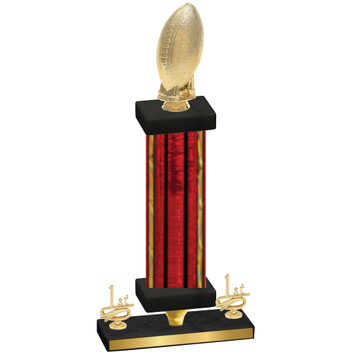 Premium Single Red Glacier First Place Football Trophy