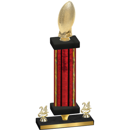 Premium Single Red Glacier Year Football Trophy