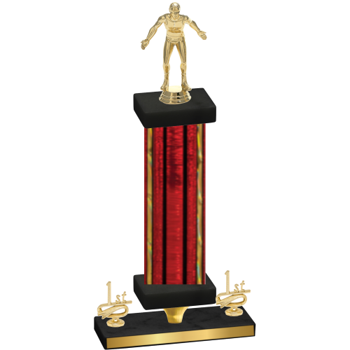 Premium Single Red Glacier First Place Wrestling Trophy