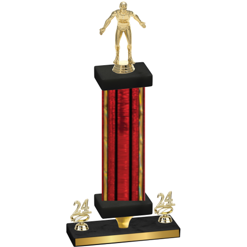 Premium Single Red Glacier Year Wrestling Trophy