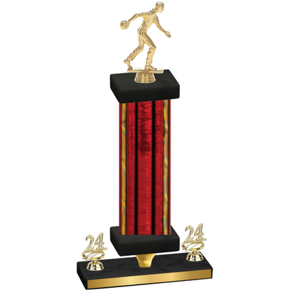 Premium Single Red Glacier Year Bowling Trophy