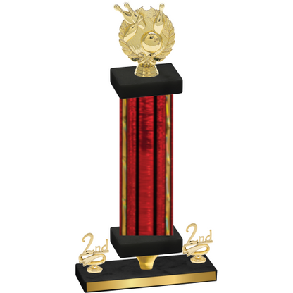 Premium Single Red Glacier Second Place Bowling Trophy