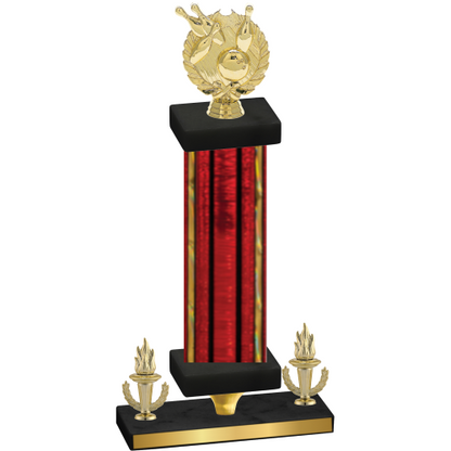 Premium Single Red Glacier Victory Bowling Trophy