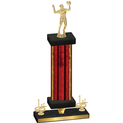 Premium Single Red Glacier First Place Volleyball Trophy