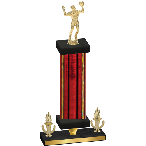 Premium Single Red Glacier Victory Volleyball Trophy