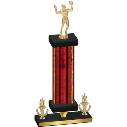 Premium Single Red Glacier Victory Volleyball Trophy