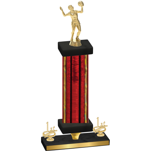 Premium Single Red Glacier First Place Volleyball Trophy