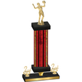 Premium Single Red Glacier Second Place Volleyball Trophy