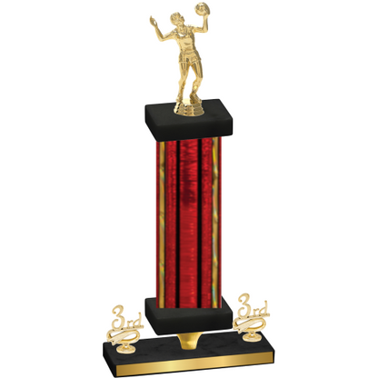 Premium Single Red Glacier Third Place Volleyball Trophy