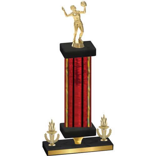 Premium Single Red Glacier Victory Volleyball Trophy