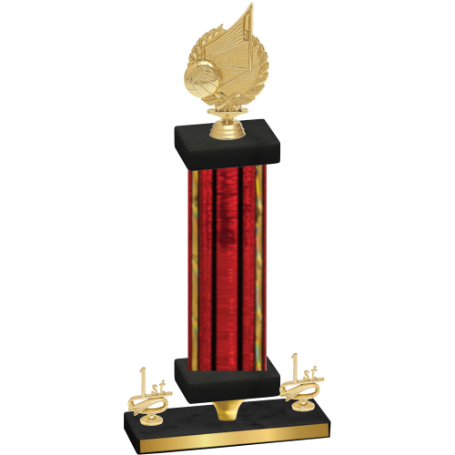 Premium Single Red Glacier First Place Volleyball Trophy