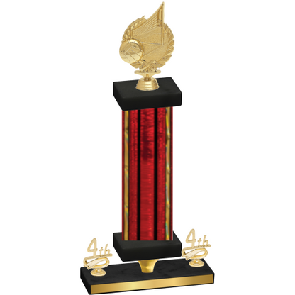 Premium Single Red Glacier Fourth Place Volleyball Trophy