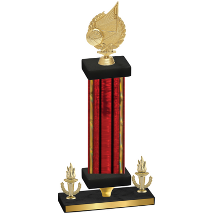 Premium Single Red Glacier Victory Volleyball Trophy