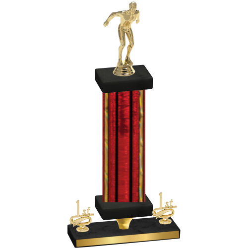 Premium Single Red Glacier First Place Swimming Trophy