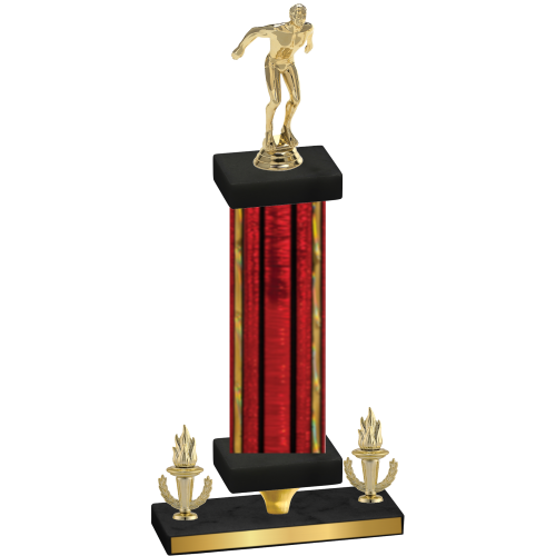 Premium Single Red Glacier Victory Swimming Trophy