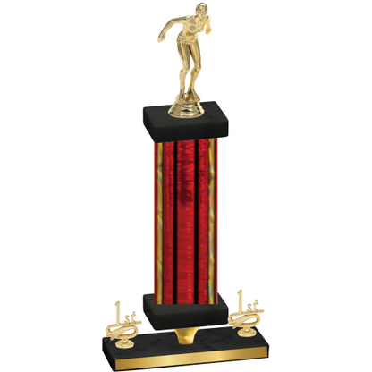 Premium Single Red Glacier First Place Tennis Trophy