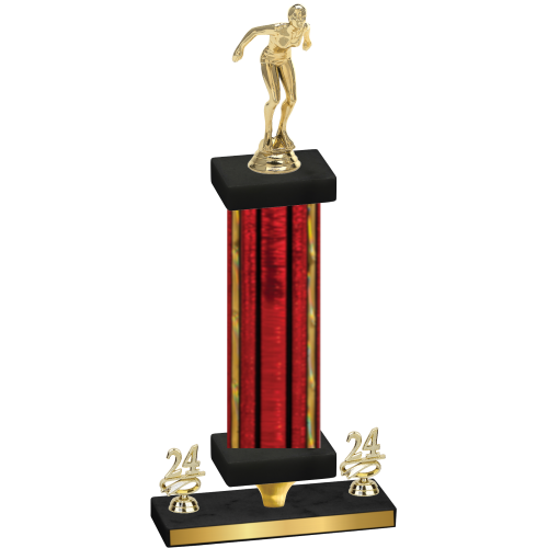 Premium Single Red Glacier Year Tennis Trophy