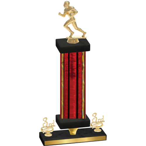 Premium Single Red Glacier Third Place Football Trophy