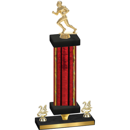 Premium Single Red Glacier Year Football Trophy