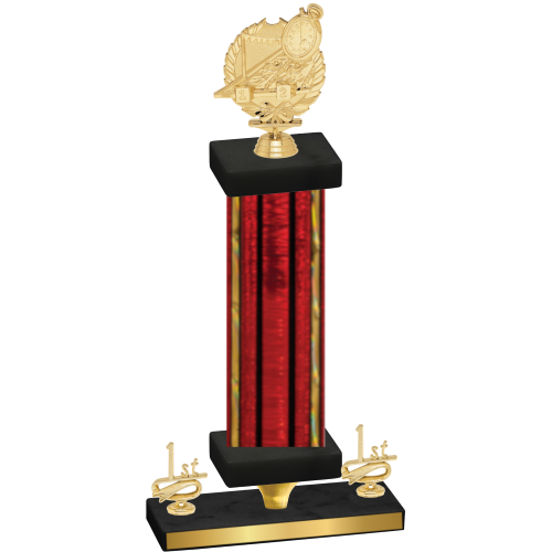 Premium Single Red Glacier First Place Swimming Trophy