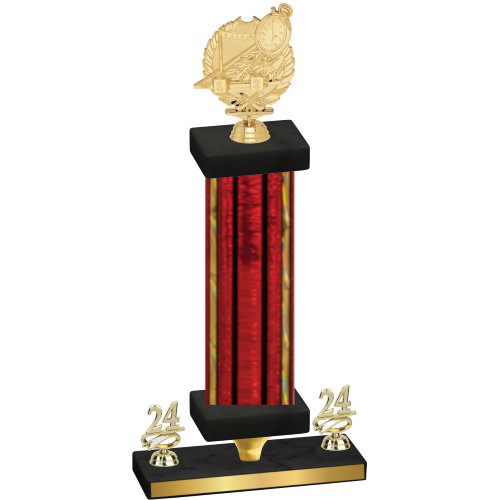 Premium Single Red Glacier Year Swimming Trophy