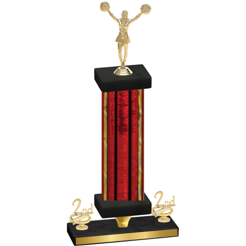Premium Single Red Glacier Second Place Cheerleading Trophy