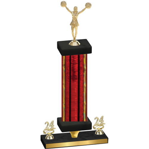 Premium Single Red Glacier Year Cheerleading Trophy