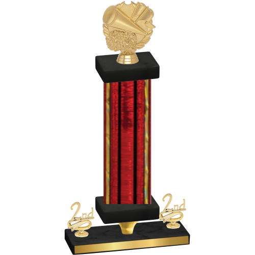 Premium Single Red Glacier Second Place Cheerleading Trophy