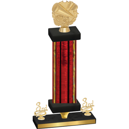 Premium Single Red Glacier Third Place Cheerleading Trophy