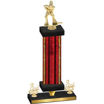 Premium Single Red Glacier Third Place Hockey Trophy