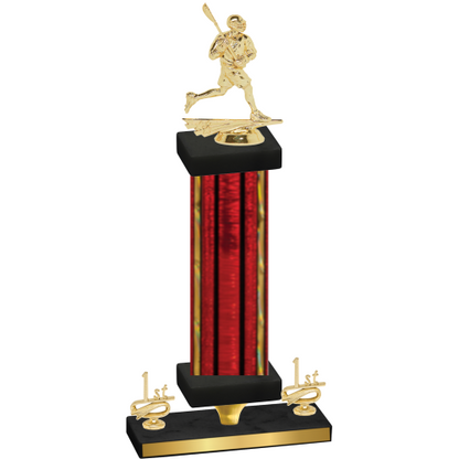 Premium Single Red Glacier First Place Lacrosse Trophy