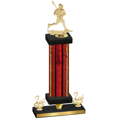 Premium Single Red Glacier Second Place Lacrosse Trophy