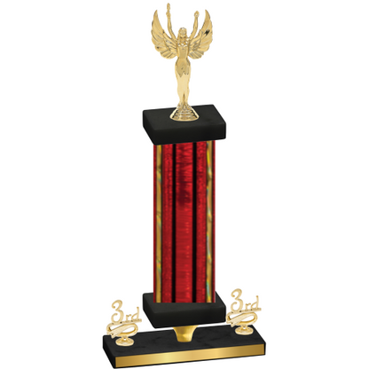 Premium Single Red Glacier Third Place Victory Trophy