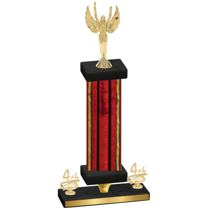 Premium Single Red Glacier Fourth Place Victory Trophy