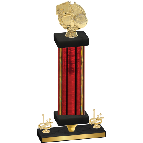 Premium Single Red Glacier First Place Basketball Trophy