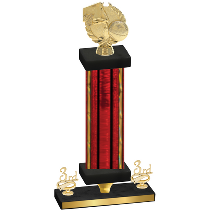 Premium Single Red Glacier Third Place Basketball Trophy