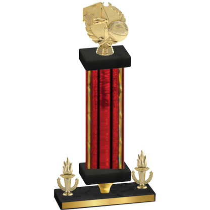 Premium Single Red Glacier Victory Basketball Trophy