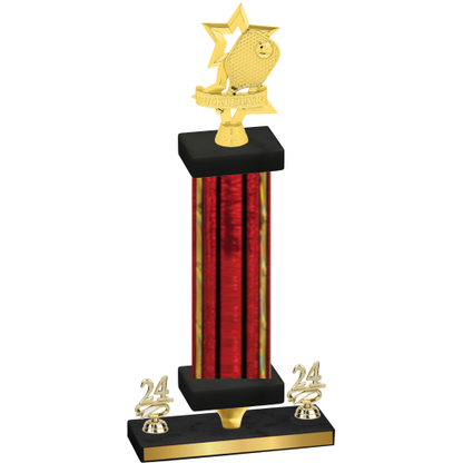 Premium Single Red Glacier Year Pickleball Trophy