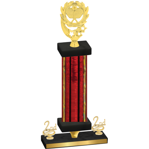 Premium Single Red Glacier Second Place Pickleball Trophy