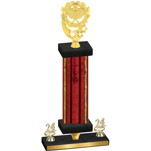 Premium Single Red Glacier Year Pickleball Trophy