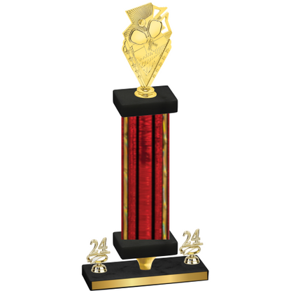 Premium Single Red Glacier Year Pickleball Trophy