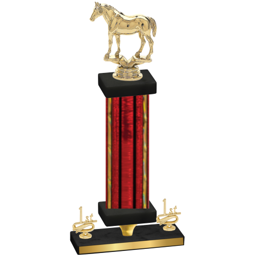 Premium Single Red Glacier First Place Horses Trophy