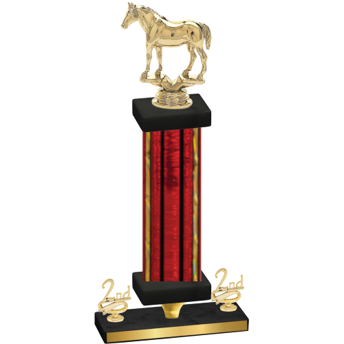 Premium Single Red Glacier Second Place Horses Trophy