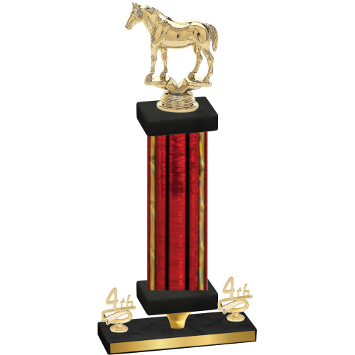 Premium Single Red Glacier Fourth Place Horses Trophy