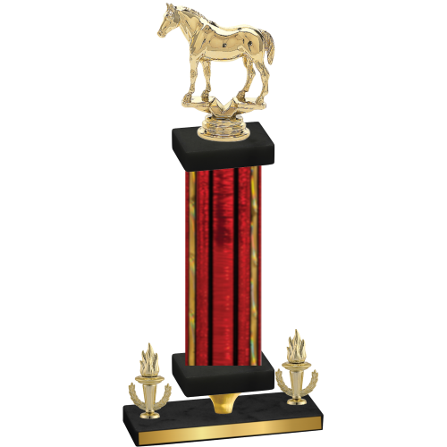 Premium Single Red Glacier Victory Horses Trophy