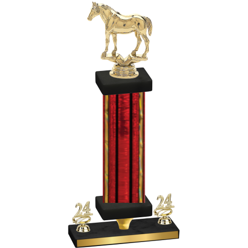 Premium Single Red Glacier Year Horses Trophy