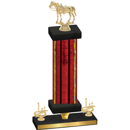 Premium Single Red Glacier First Place Horses Trophy